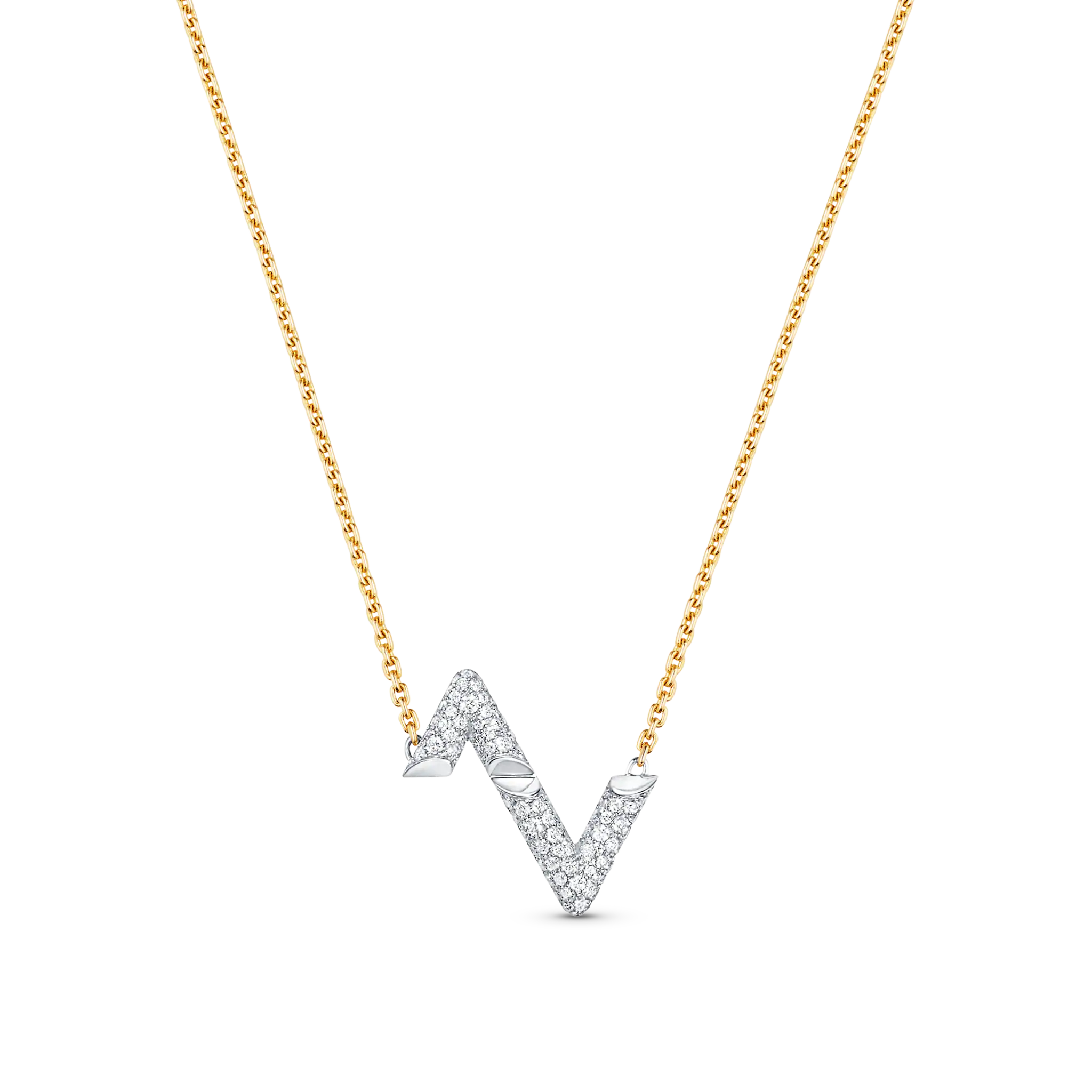 [LUXE JEWELRY]VOLT SILVER DIAMOND PEDANT NECKLACE