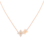 [LUXE JEWELRY]STAR BLOSSOM NECKLACE PINK GOLD DIAMONDS