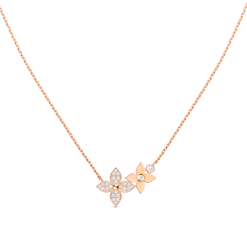 [LUXE JEWELRY]STAR BLOSSOM NECKLACE PINK GOLD DIAMONDS