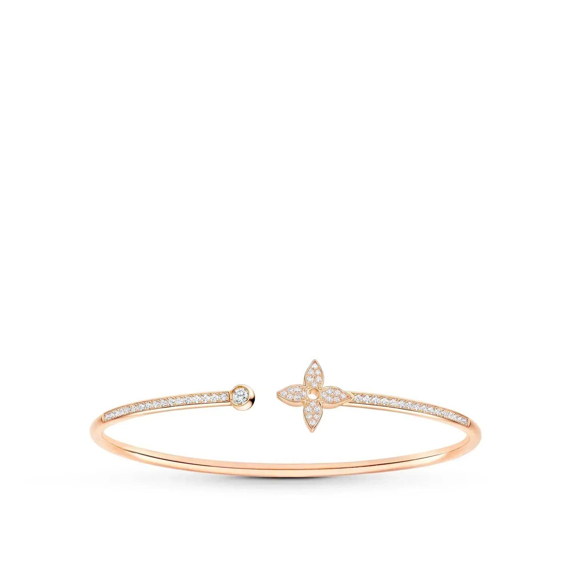[LUXE JEWELRY]IDYLLE PINK GOLD OPEN BRACELET DIAMOND PAVED