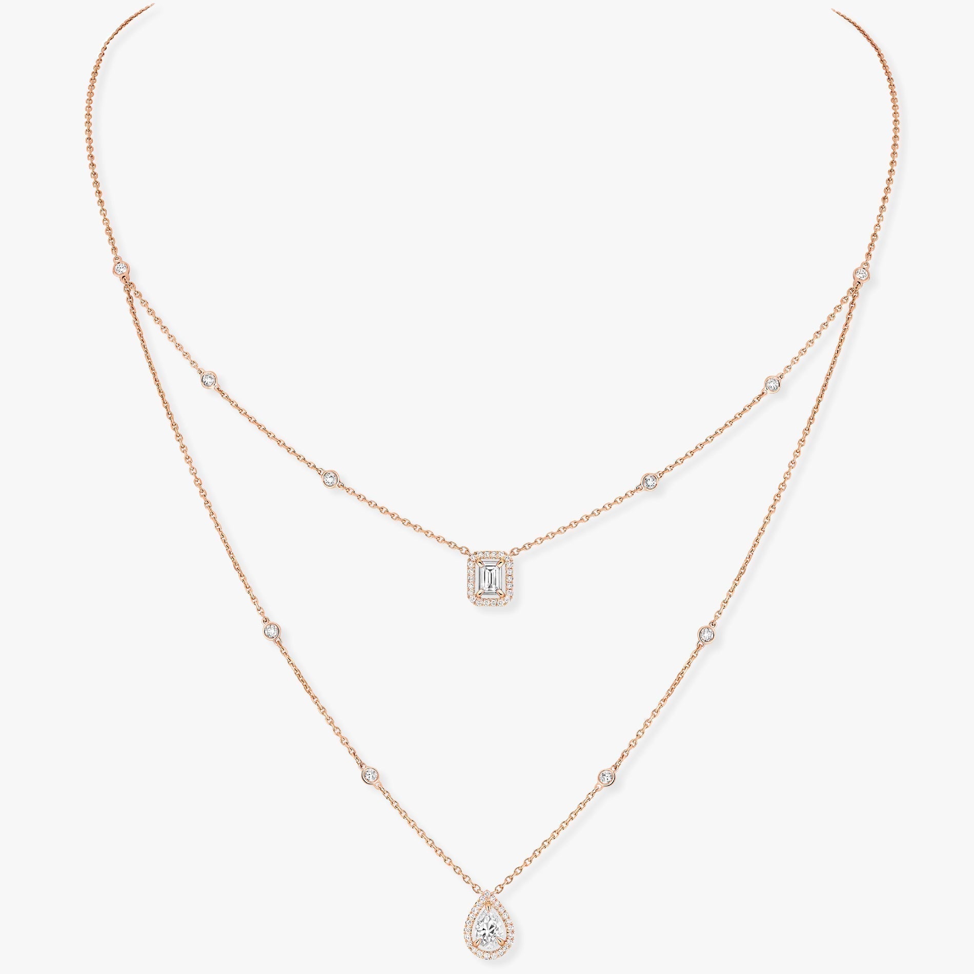 [Luxe Jewellery] MY TWIN 2 ROW DIAMOND NECKLACE