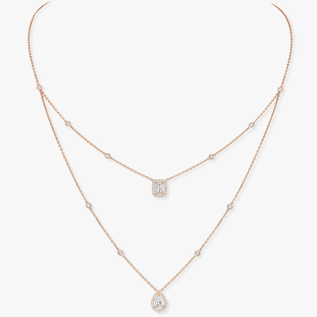 [LUXE JEWELRY]MY TWIN 2 ROW DIAMOND NECKLACE