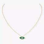 [Luxe Jewellery] Lucky Eye Diamond Necklace in Rose Gold and Turquoise