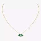 [LUXE JEWELRY]Lucky Eye Diamond Necklace in Rose Gold and Turquoise
