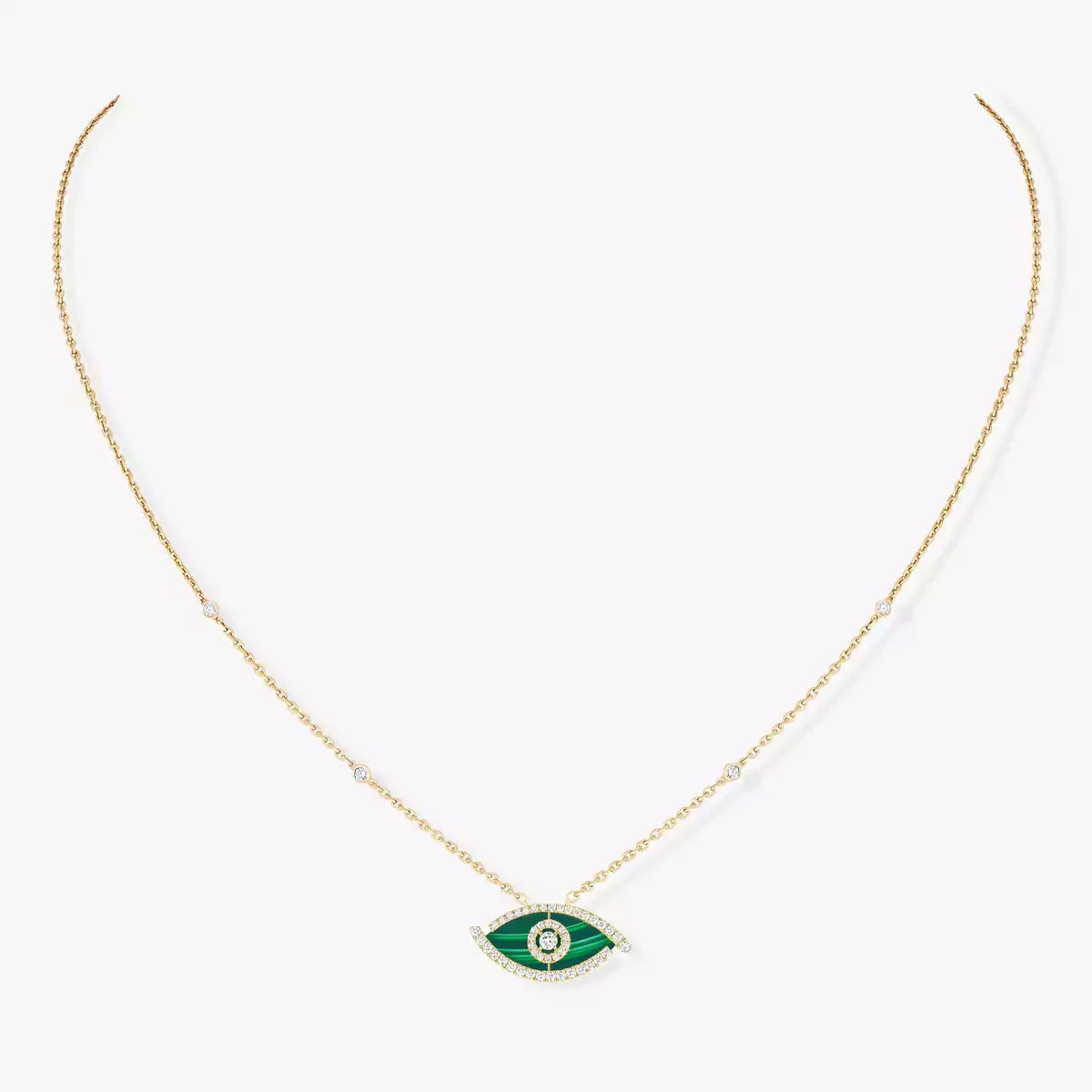 [LUXE JEWELRY]Lucky Eye Diamond Necklace in Rose Gold and Turquoise