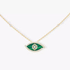 [LUXE JEWELRY]Lucky Eye Diamond Necklace in Rose Gold and Turquoise