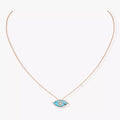 [LUXE JEWELRY]Lucky Eye Diamond Necklace in Rose Gold and Turquoise