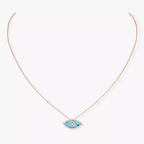 [LUXE JEWELRY]Lucky Eye Diamond Necklace in Rose Gold and Turquoise