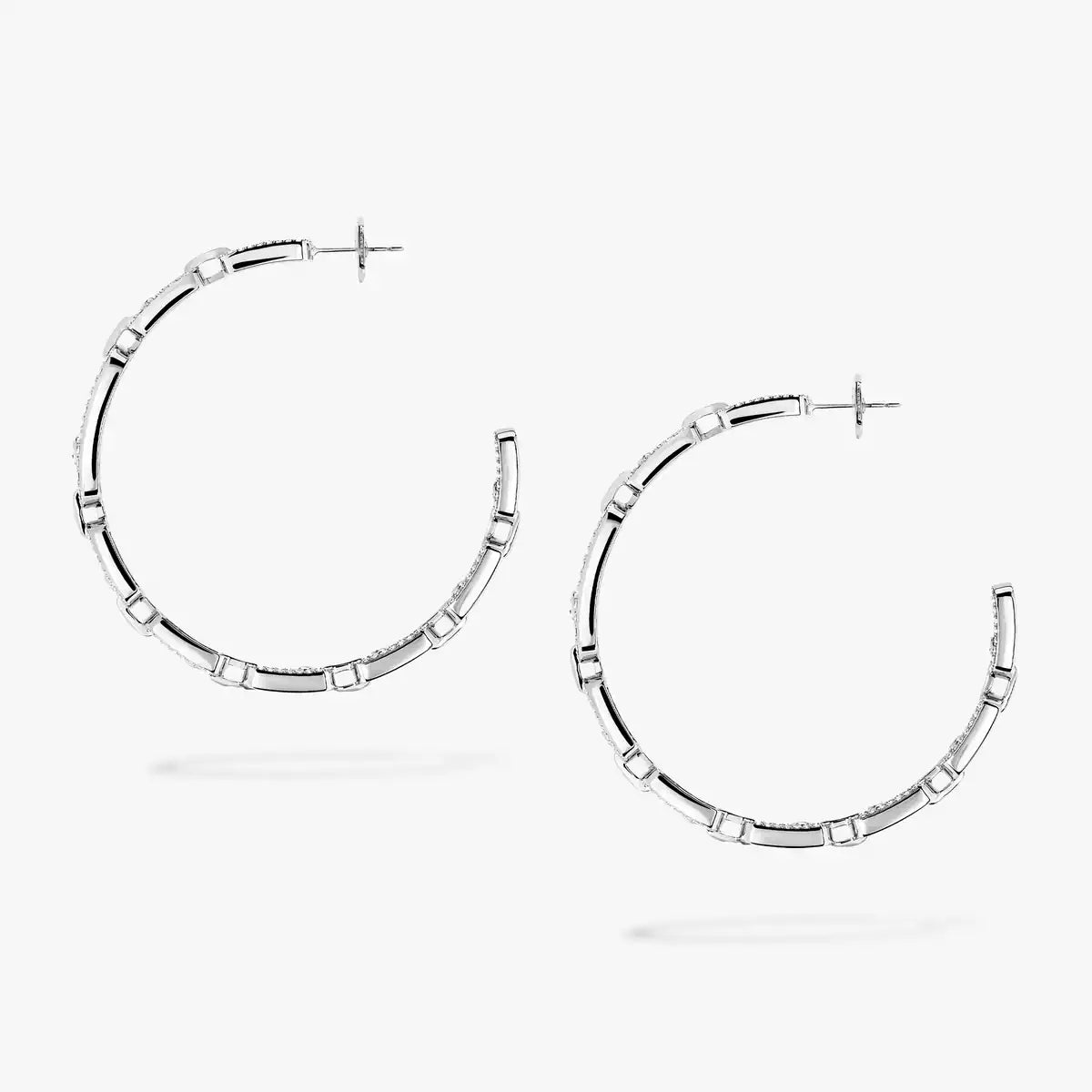 [[Luxe Jewellery] Move Link Diamond Hoop Earrings