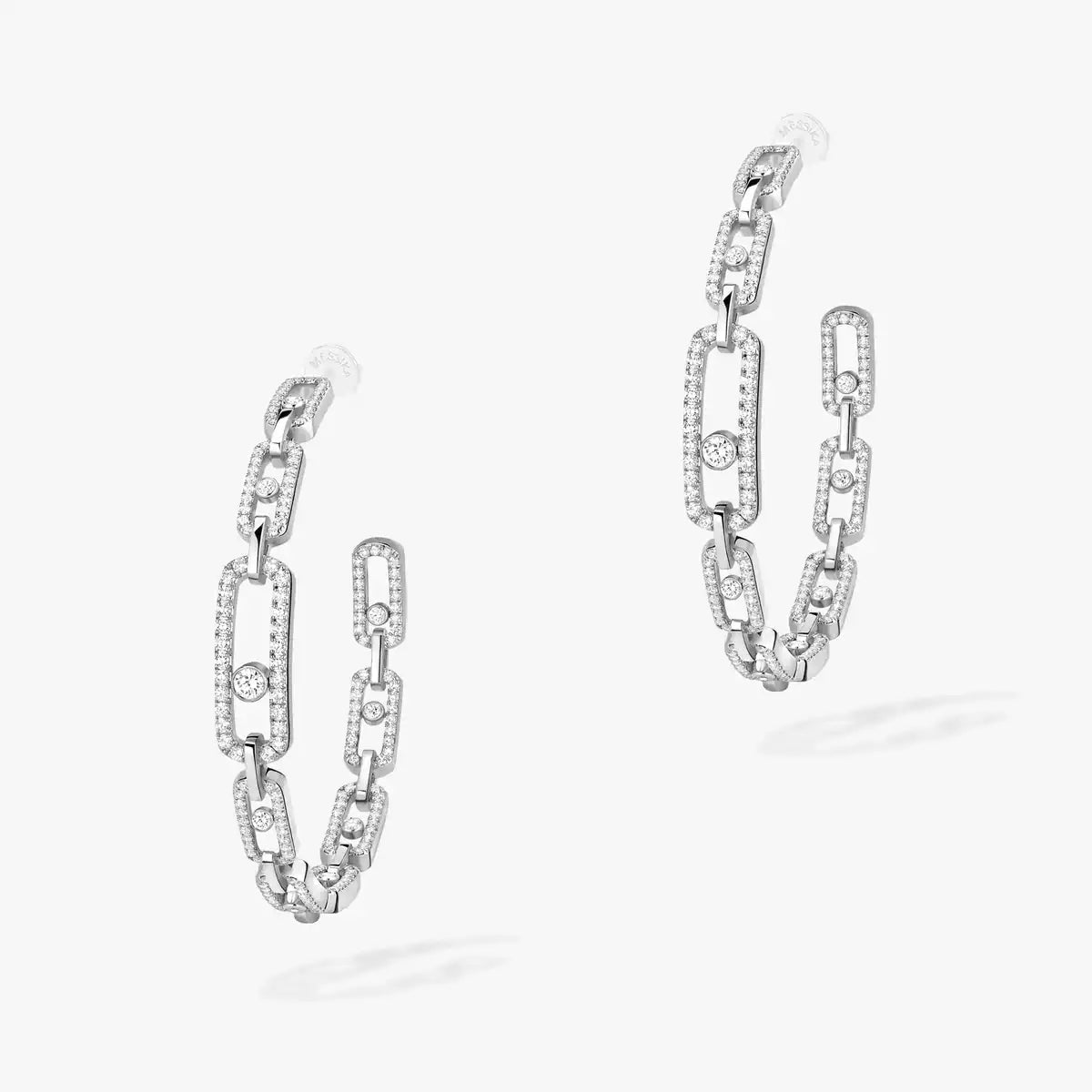 [[Luxe Jewellery] Move Link Diamond Hoop Earrings