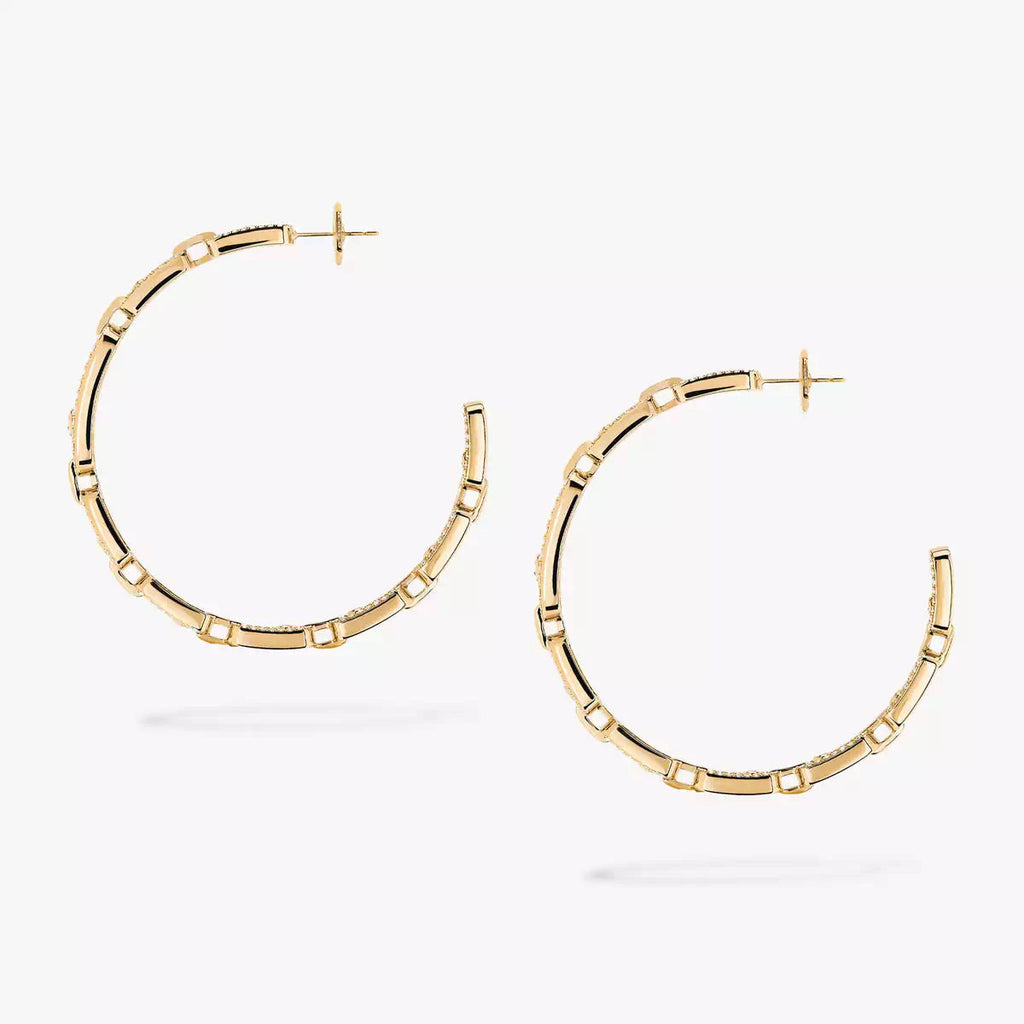 [[LUXE JEWELRY]Move Link Diamond Hoop Earrings