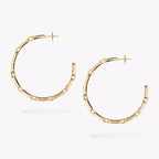 [[LUXE JEWELRY]Move Link Diamond Hoop Earrings