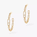 [[Luxe Jewellery] Move Link Diamond Hoop Earrings