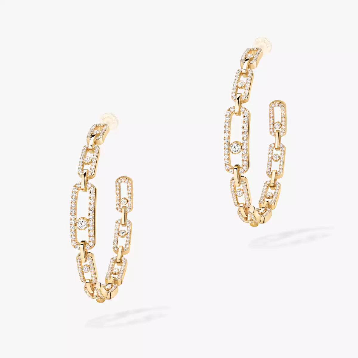 [[Luxe Jewellery] Move Link Diamond Hoop Earrings