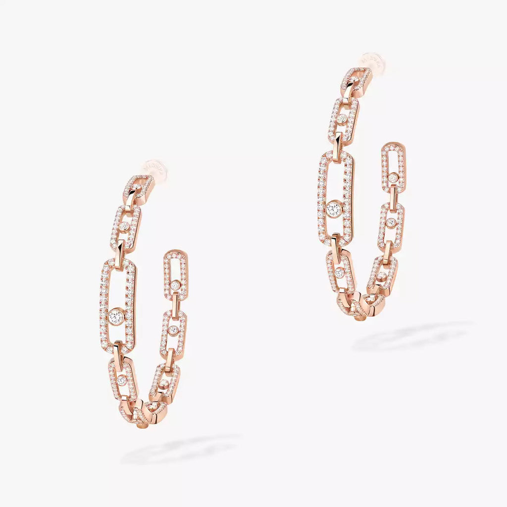 [[Luxe Jewellery] Move Link Diamond Hoop Earrings