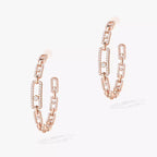 [[Luxe Jewellery] Move Link Diamond Hoop Earrings