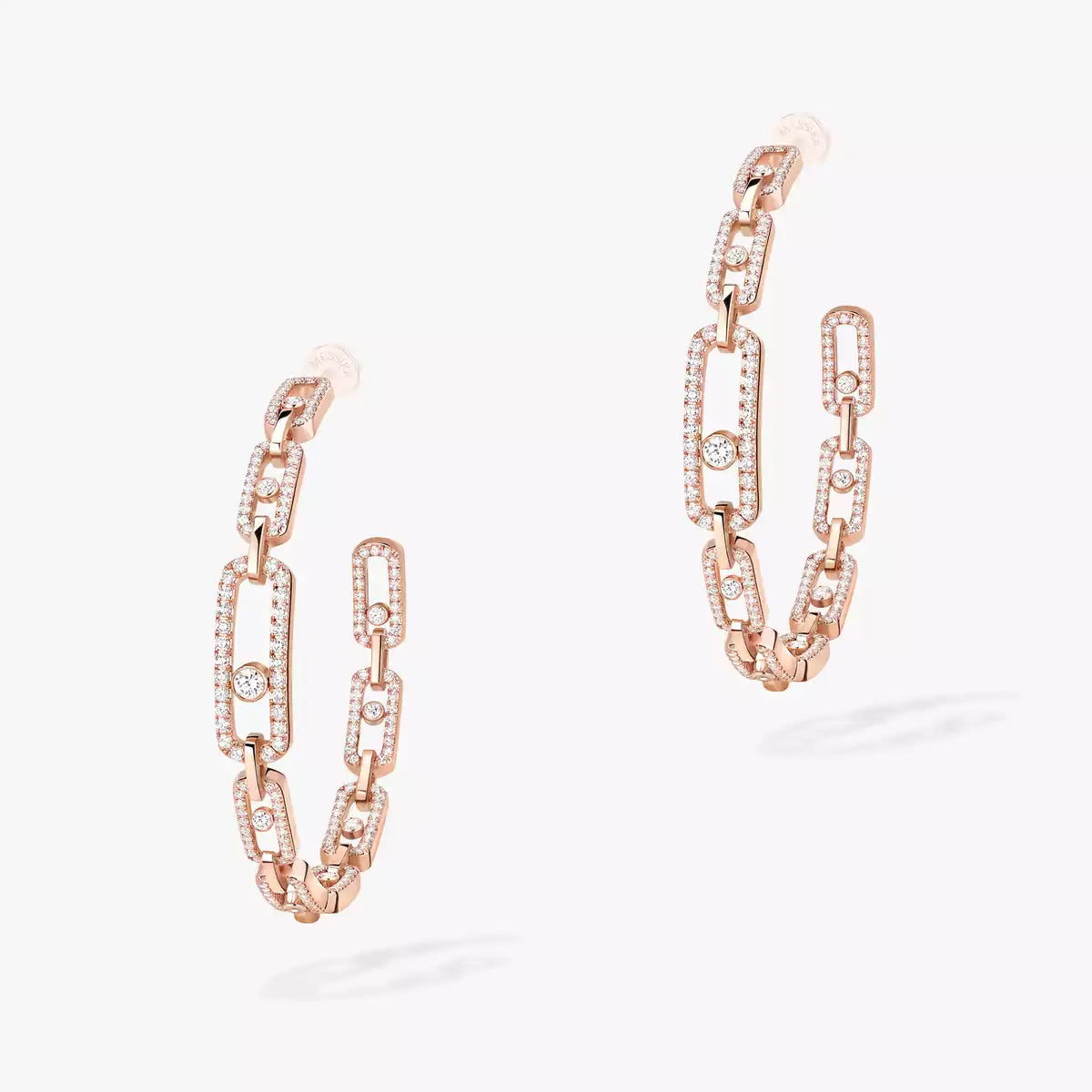 [[Luxe Jewellery] Move Link Diamond Hoop Earrings