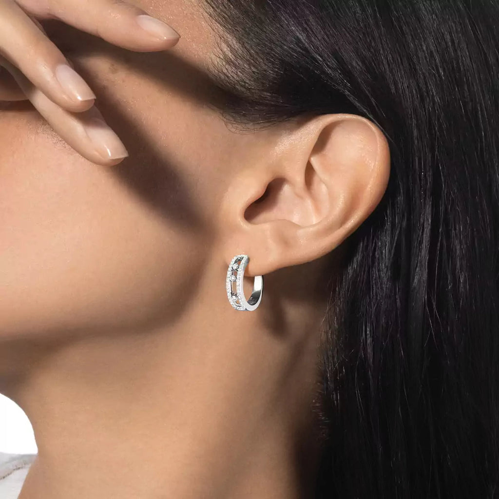 [Luxe Jewellery] Diamond Pave_ Hoop Earrings Move