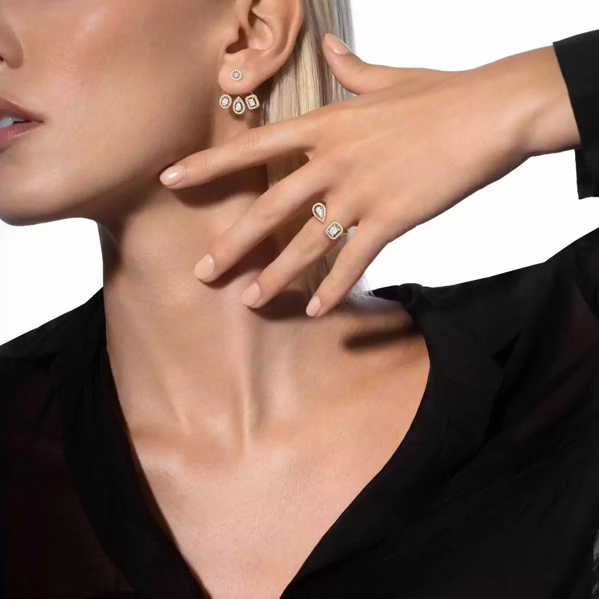 [Luxe Jewellery]  My Twin Trio  Diamond Earrings