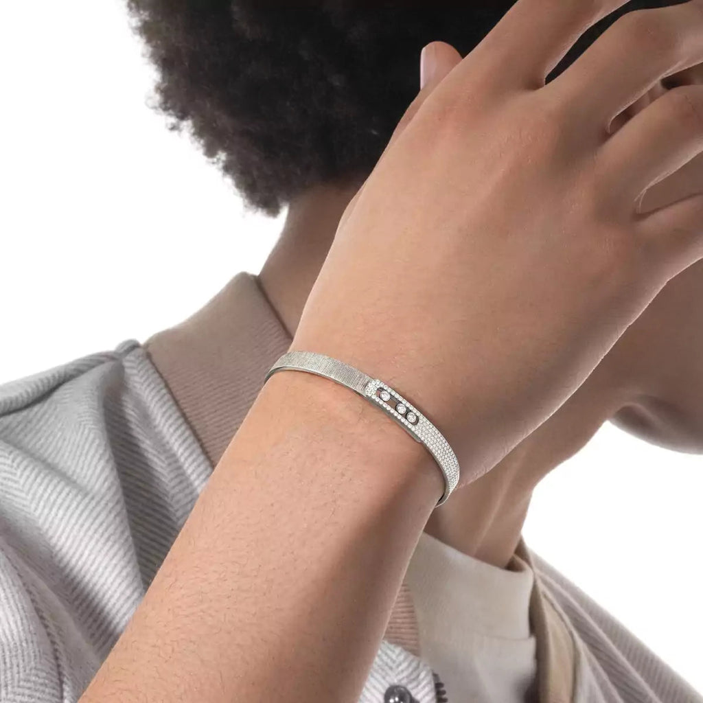 [Luxe Jewellery] Move Noa Ciselé half pavé bangle