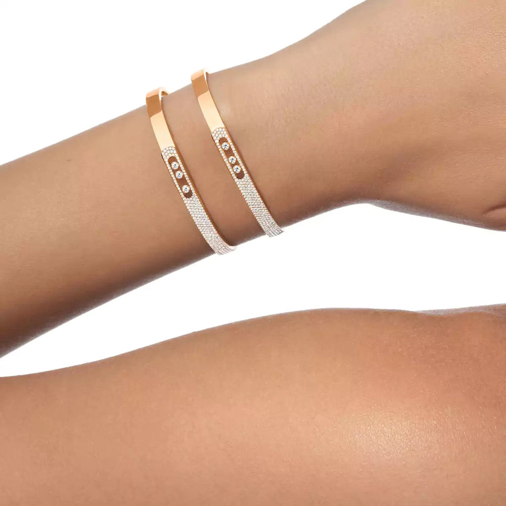 [Luxe Jewellery] Move Noa Rose Gold Pavé Diamond Bangle Bracelet