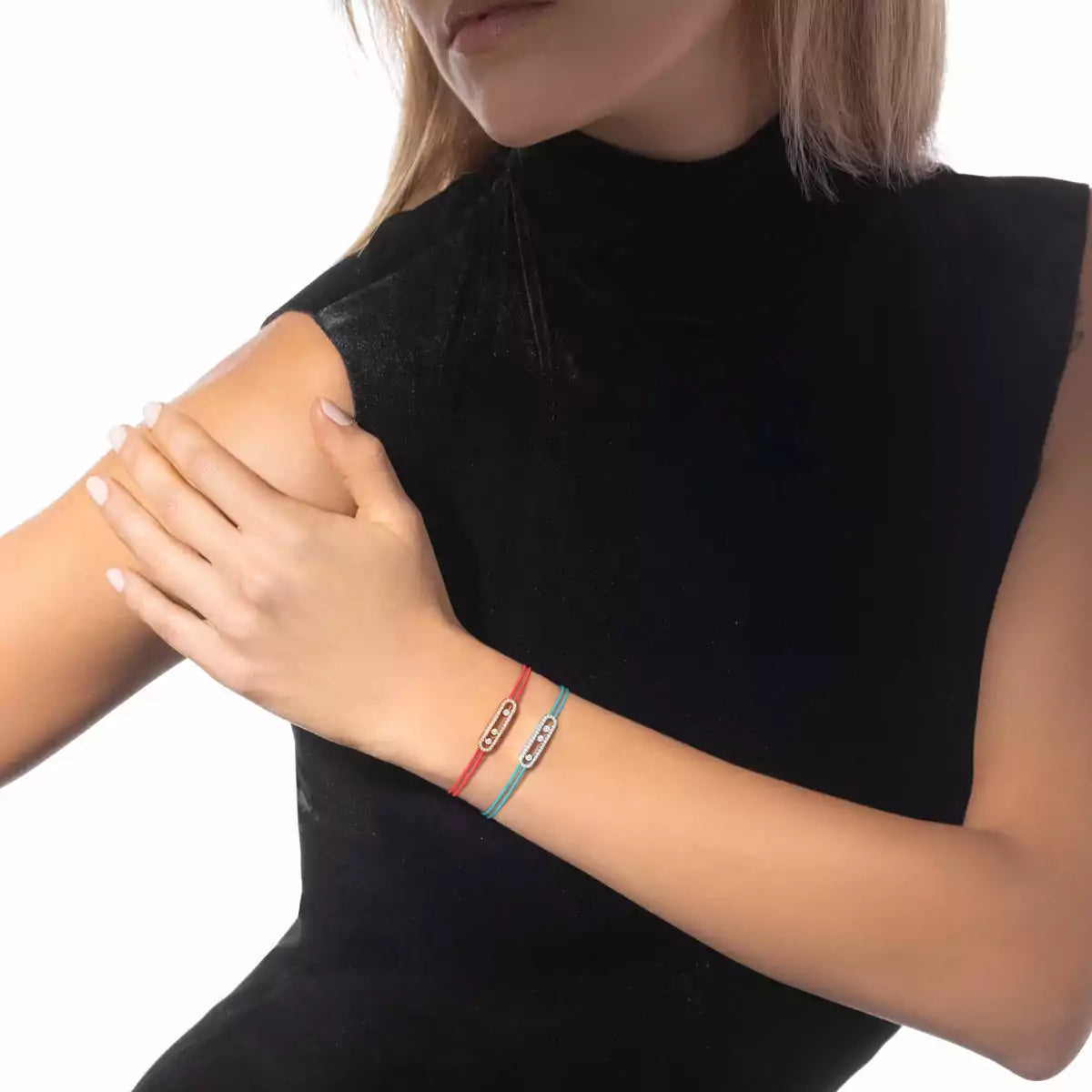 [LUXE JEWELRY]Messika Care(s) pink cord pavé bracelet