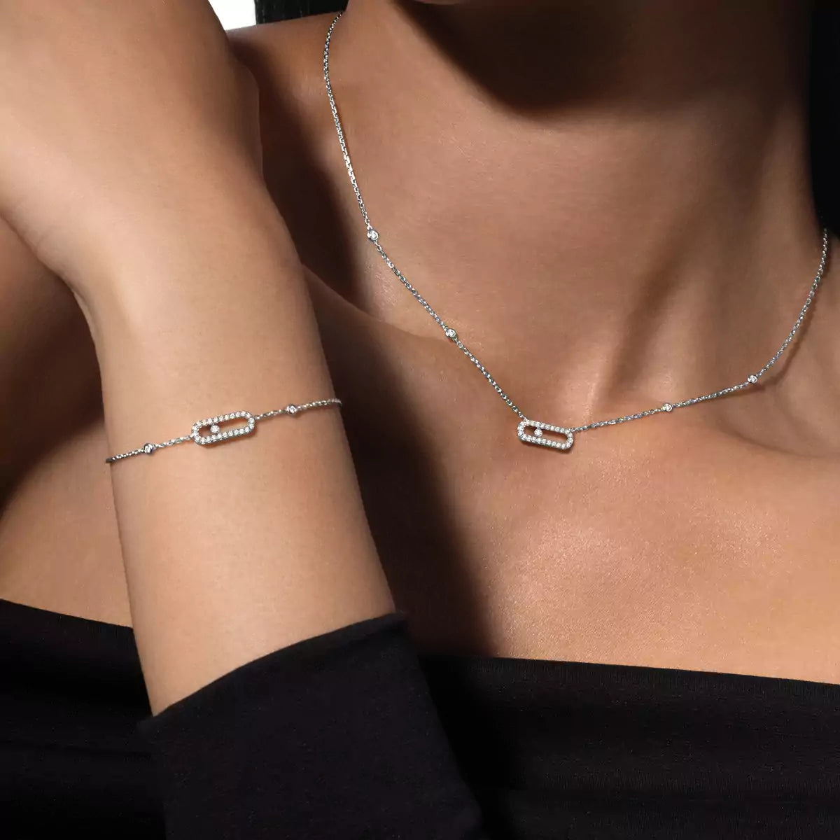 [LUXE JEWELRY]Diamond Necklace Move Uno