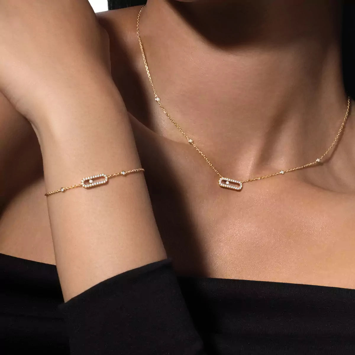 [LUXE JEWELRY]Diamond Necklace Move Uno