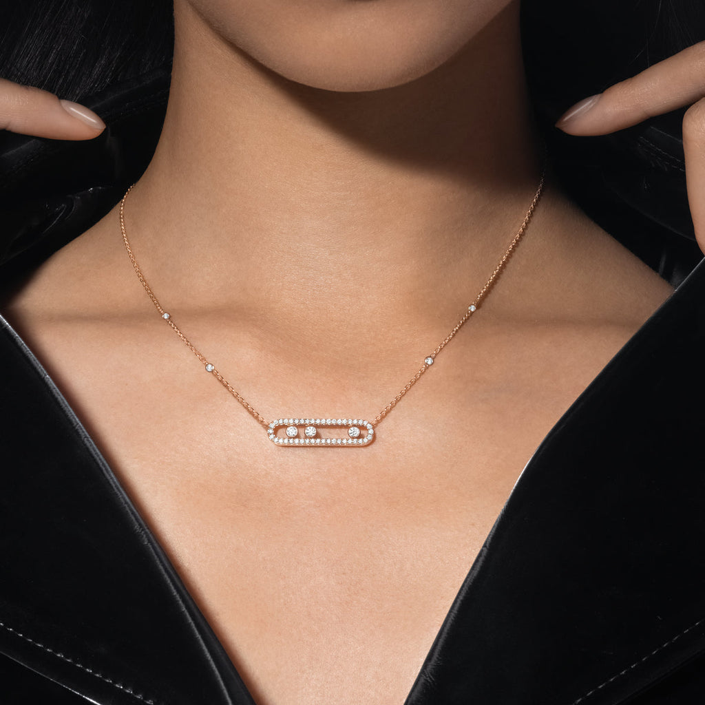 [Luxe Jewellery]  Move Pave_ Rose Gold Diamond Necklace