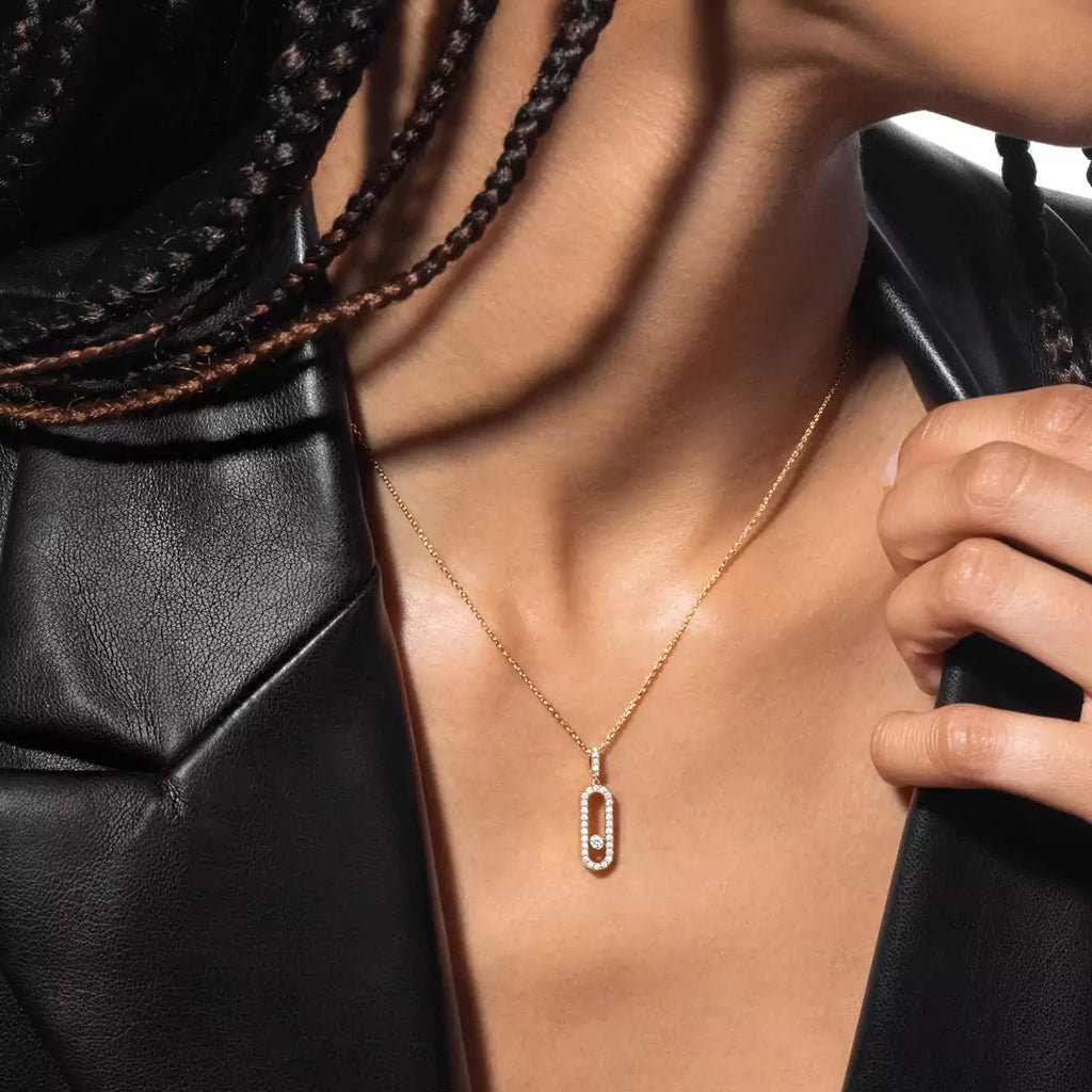 [Luxe Jewellery] Move Uno Diamond Necklace in Rose Gold