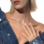 [Luxe Jewellery] My Twin Diamond Necklace in Silver