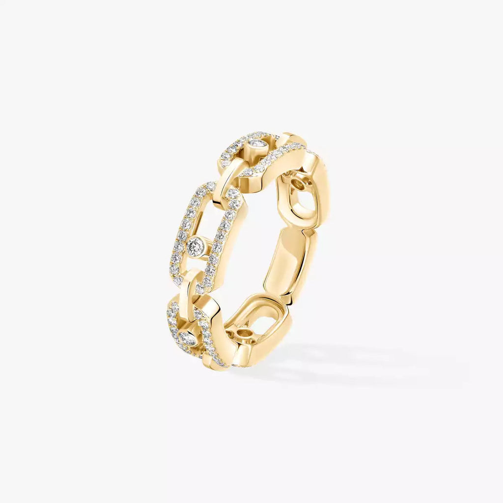 [Luxe Jewellery] Move Link Pave_-Set Diamond Ring in Gold