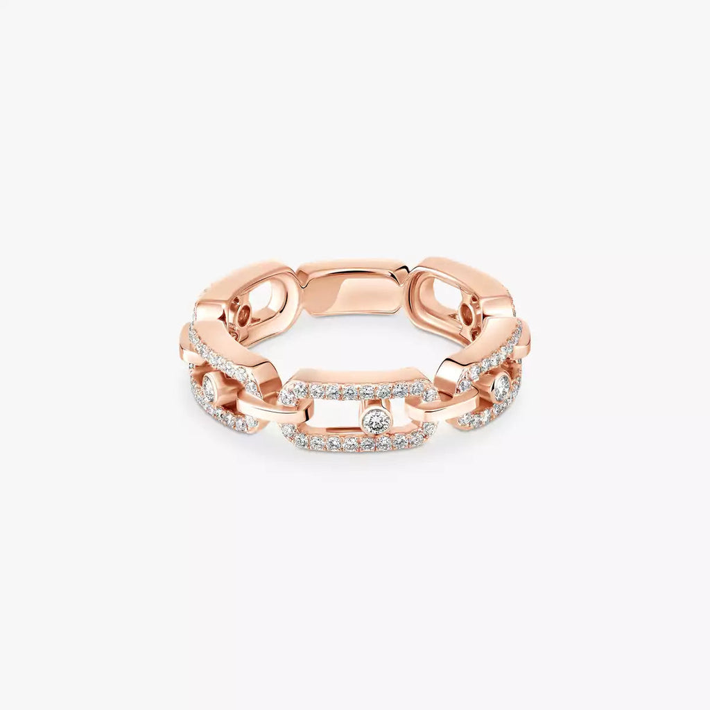 [Luxe Jewellery] Move Link Pave_-Set Diamond Ring in Gold