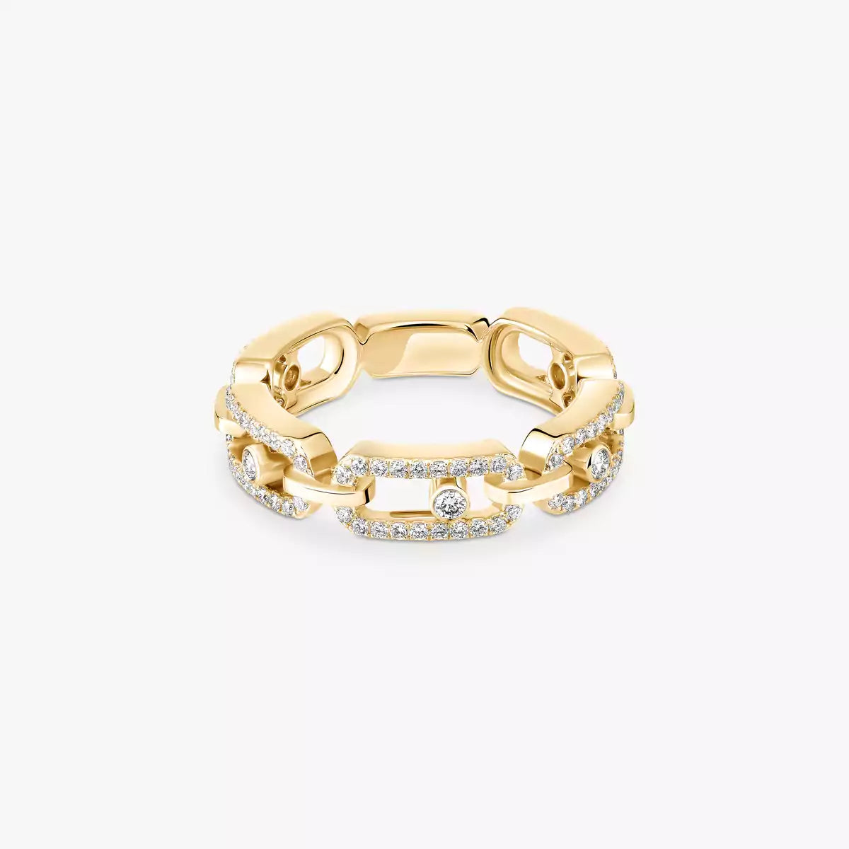 [Luxe Jewellery] Move Link Pave_-Set Diamond Ring in Gold