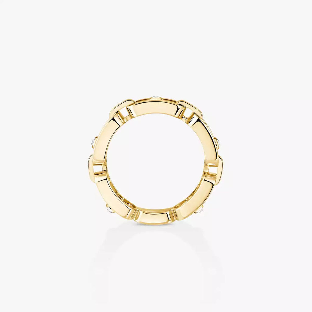 [LUXE JEWELRY]Move Link Pave_-Set Diamond Ring in Gold