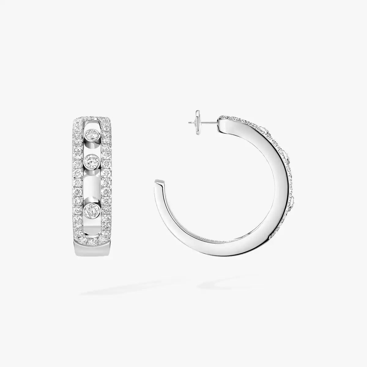 [LUXE JEWELRY]Diamond Pave_ Hoop Earrings Move