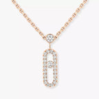 [Luxe Jewellery] 2 Rows Rose Gold Diamond Pave_ Necklace Move Uno