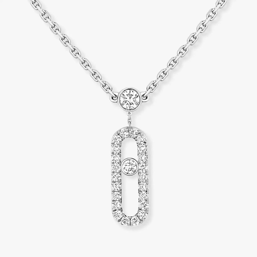 [Luxe Jewellery] 2 Rows Rose Gold Diamond Pave_ Necklace Move Uno