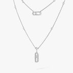 [Luxe Jewellery] 2 Rows Rose Gold Diamond Pave_ Necklace Move Uno