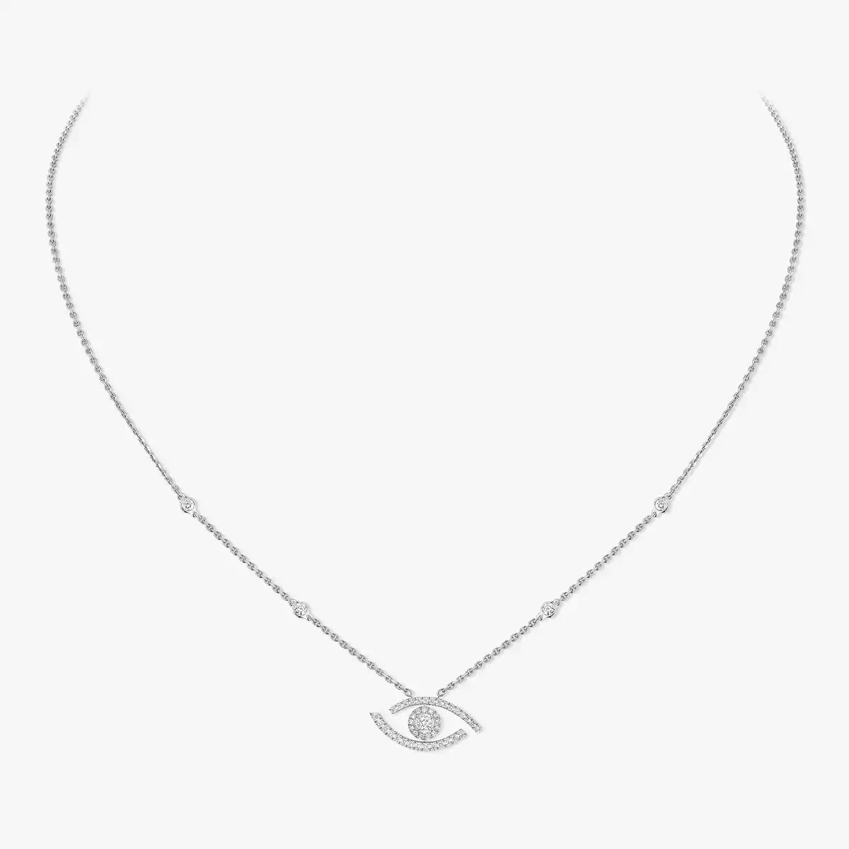 [LUXE JEWELRY]Pave_ Diamond Necklace Lucky Eye