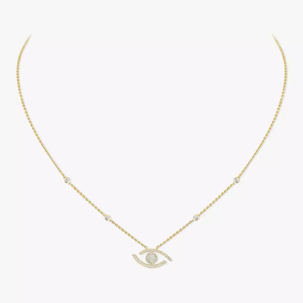 [Luxe Jewellery] Pave_ Diamond Necklace Lucky Eye
