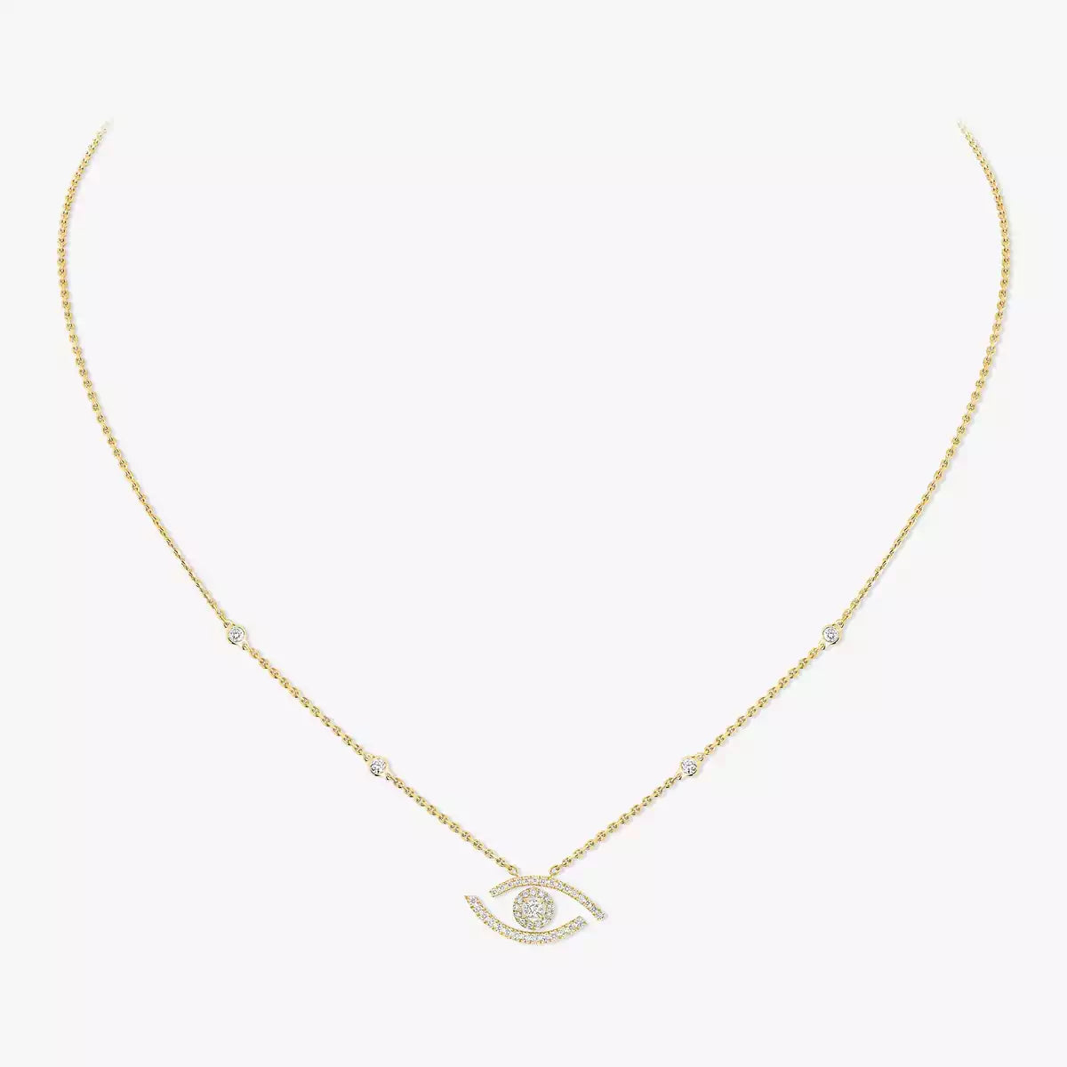 [Luxe Jewellery] Pave_ Diamond Necklace Lucky Eye