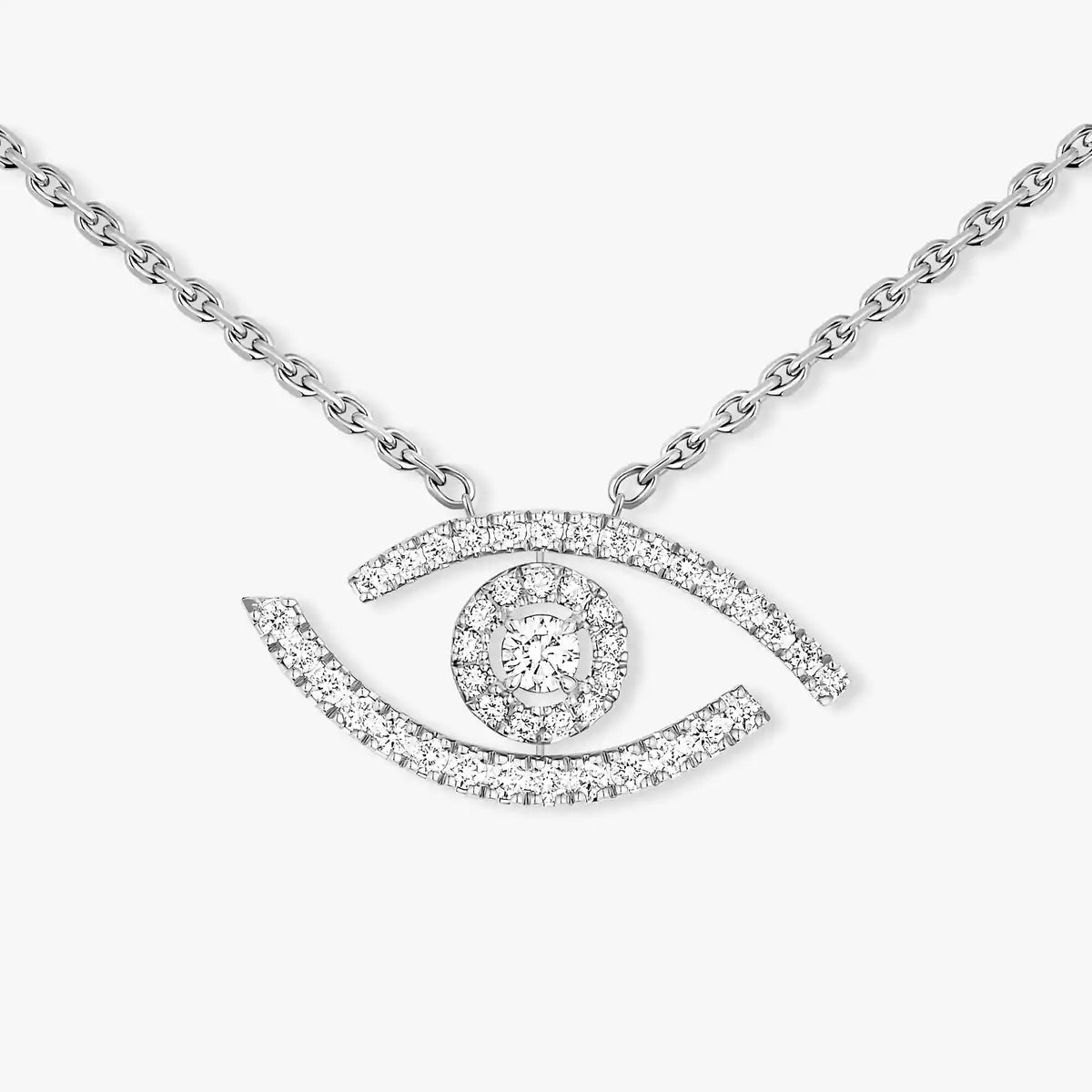 [LUXE JEWELRY]Pave_ Diamond Necklace Lucky Eye