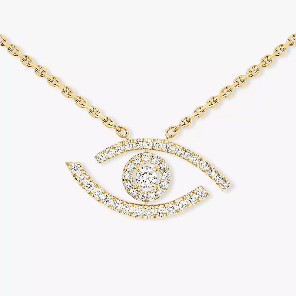[Luxe Jewellery] Pave_ Diamond Necklace Lucky Eye