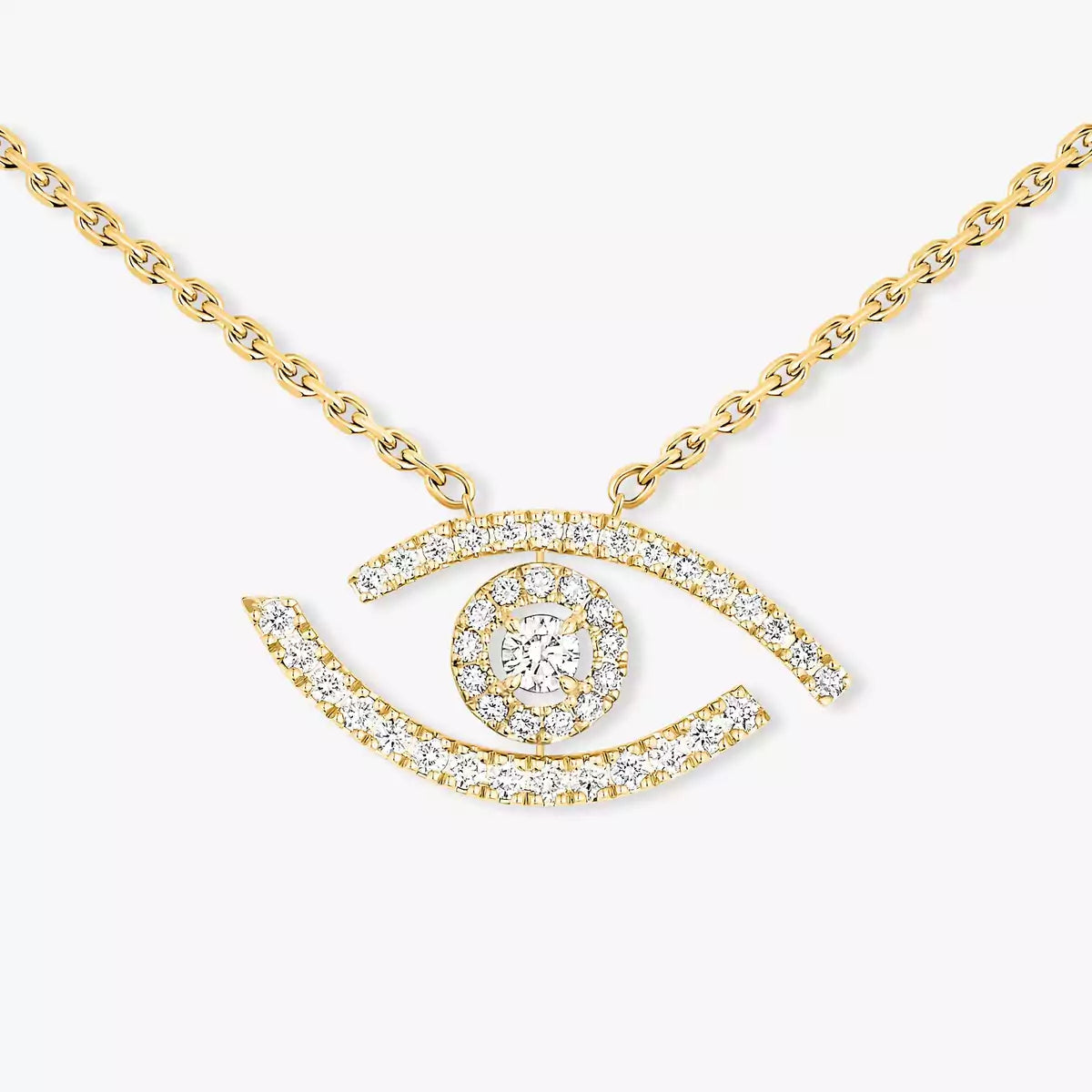 [Luxe Jewellery] Pave_ Diamond Necklace Lucky Eye