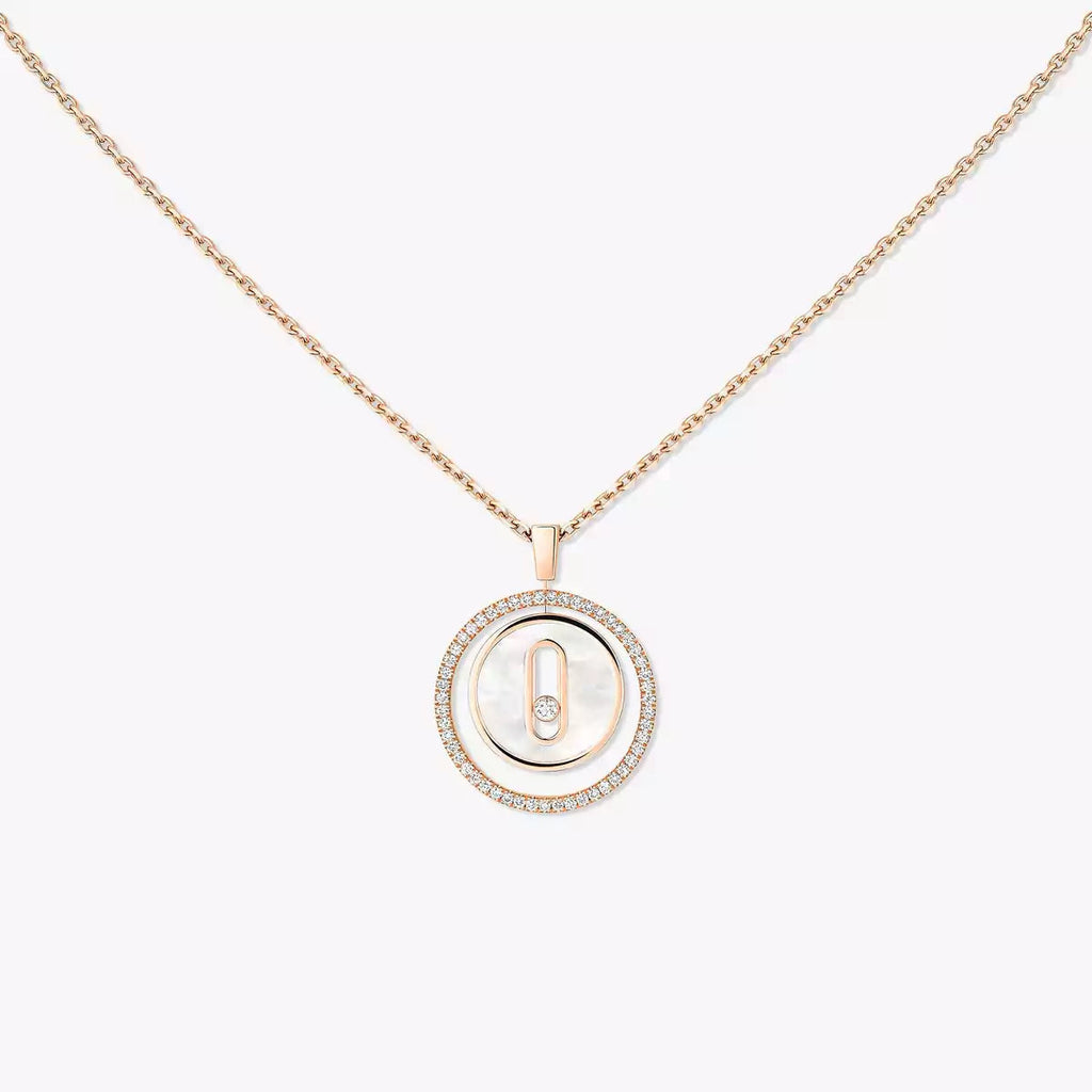 [Luxe Jewellery] Lucky Move Diamond Necklace in Rose Gold and White Mother-of-Pearl