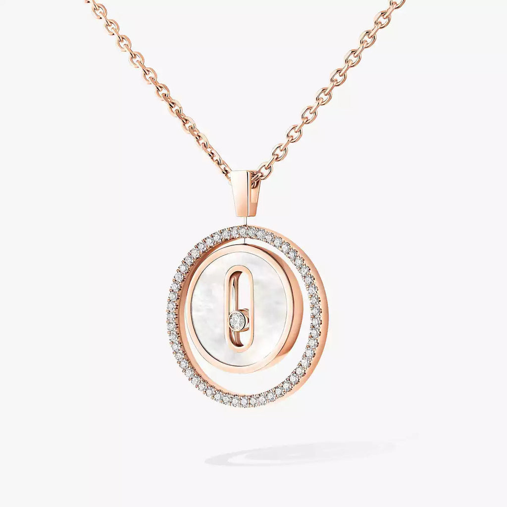 [Luxe Jewellery] Lucky Move Diamond Necklace in Rose Gold and White Mother-of-Pearl