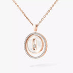 [Luxe Jewellery] Lucky Move Diamond Necklace in Rose Gold and White Mother-of-Pearl