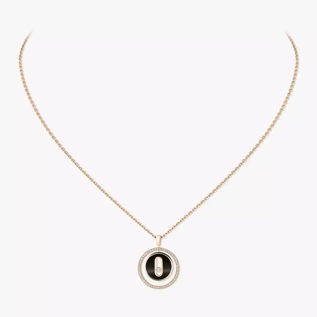 [Luxe Jewellery] Lucky Move Diamond Necklace in Rose Gold and White Mother-of-Pearl