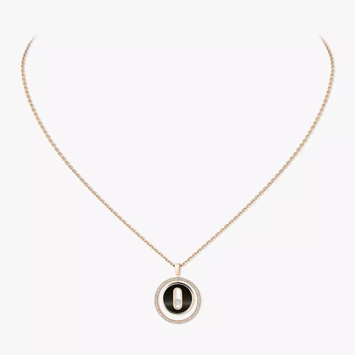 [LUXE JEWELRY]Lucky Move Diamond Necklace in Rose Gold and White Mother-of-Pearl